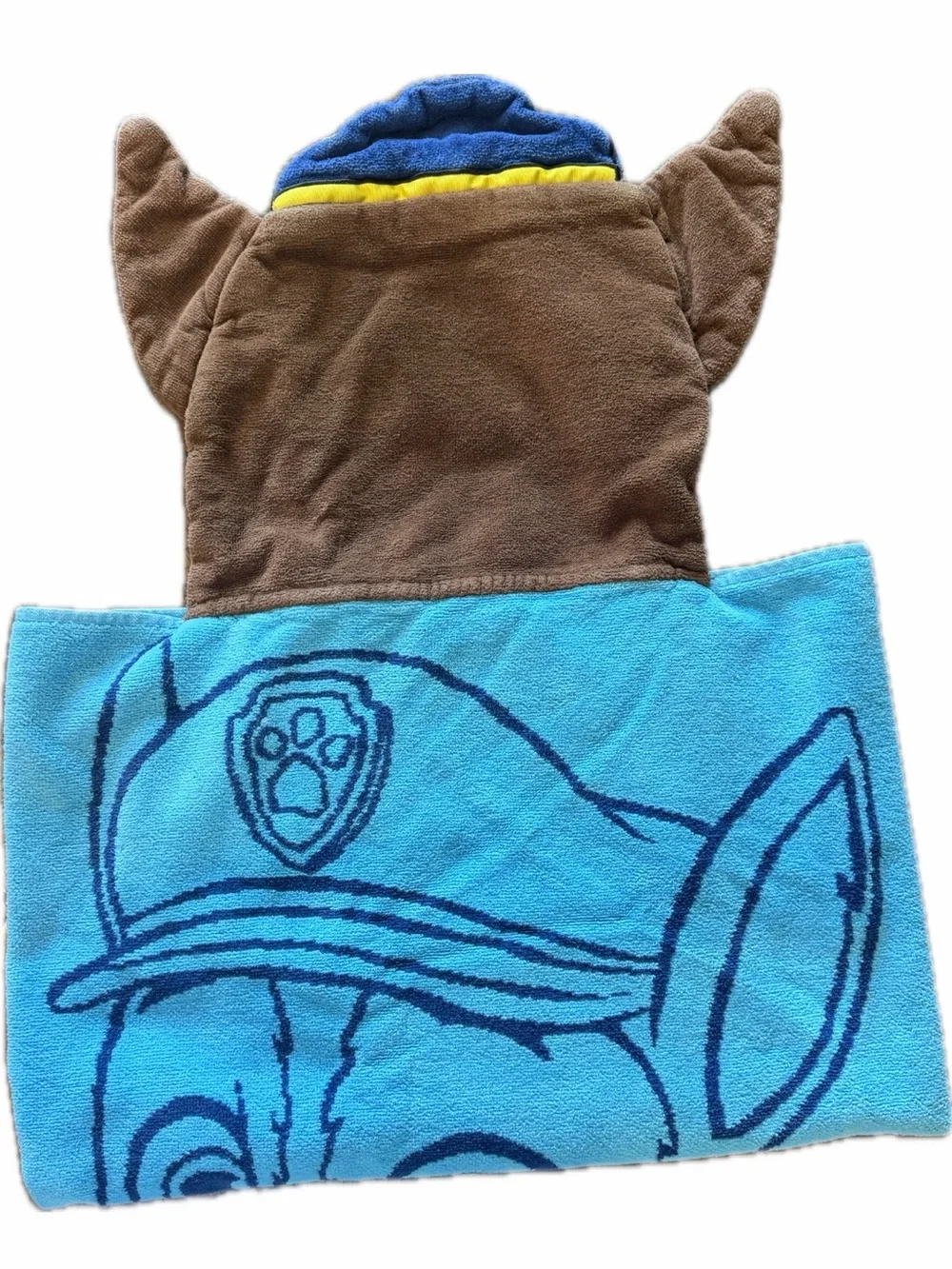 Paw Patrol Chase Hooded Beach/Bath Towel - Blue & Light Blue